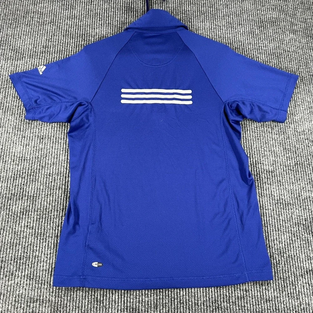 Adidas Polo Shirt Mens Small Blue Short Sleeve Climacool Golf Outdoor Casual